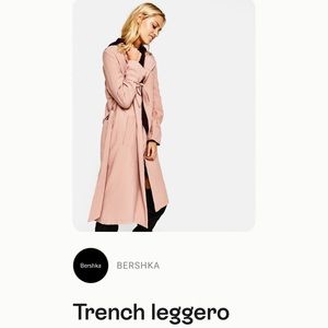 BERSHKA WOMENS trench leggero coat size XS